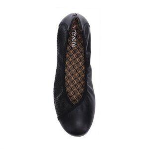 Revere Nairobi Orthotic Ballet Flat | Built-in Arc Support - Black Lizard Sz 40